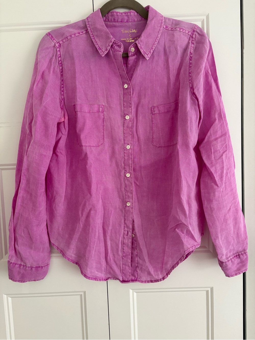 Lilly Pulitzer Pink Linen Button-Down Shirt